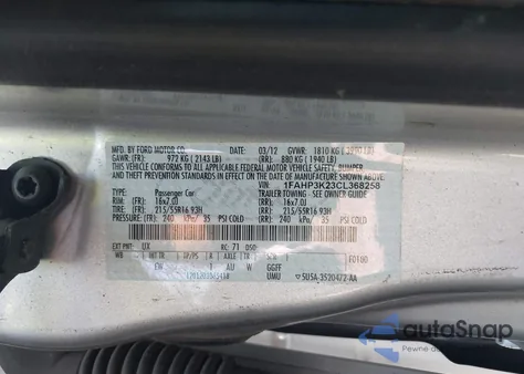 2012 Ford Focus Se from USA, damaged, VIN 1FAHP3K23CL368258